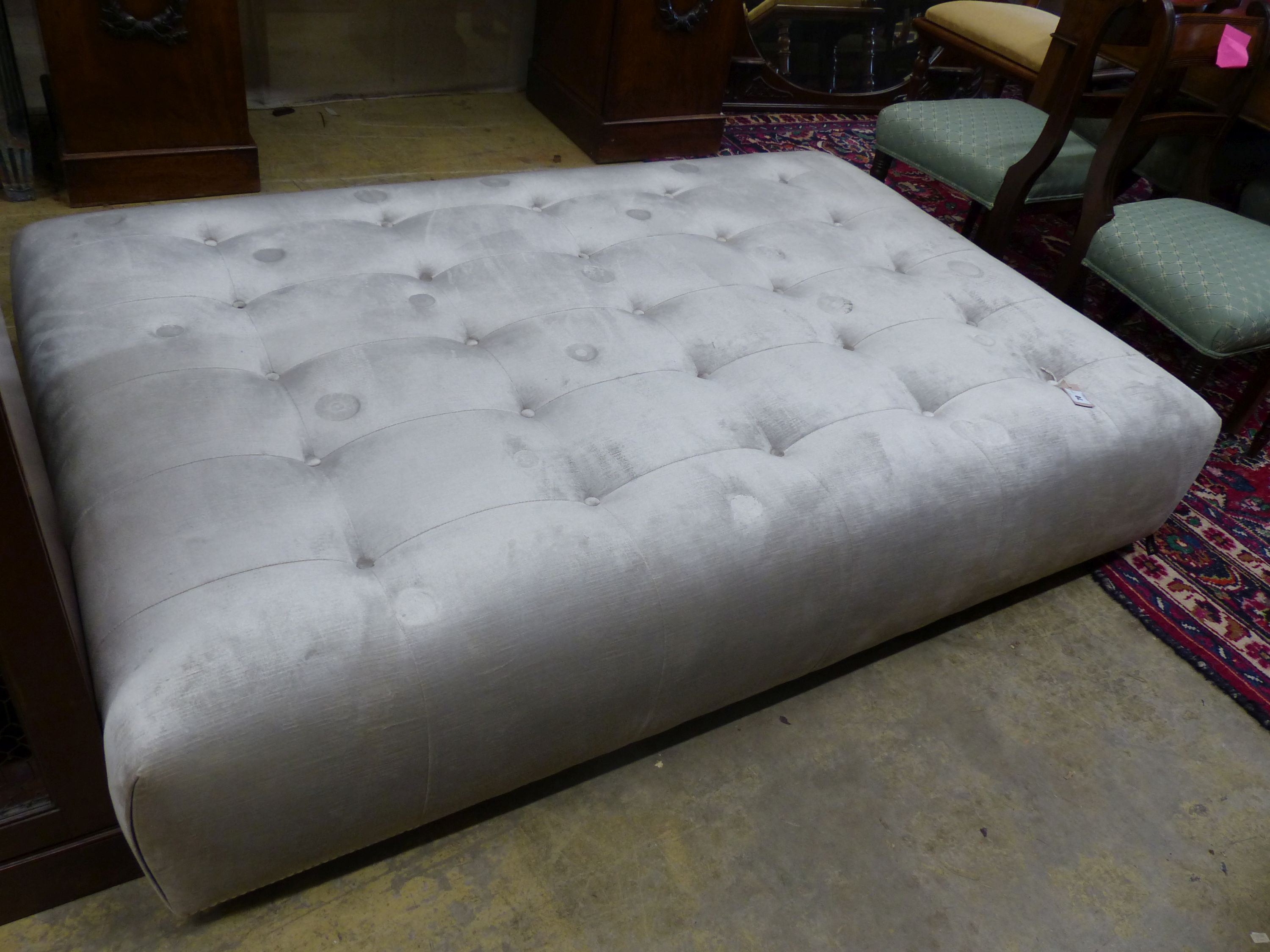 A designer Latorre Furniture large rectangular upholstered footstool, length 175cm, depth 110cm, height 35cm